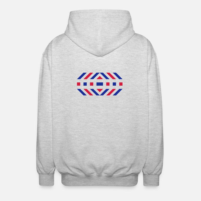 Muster - Unisex Kapuzenjacke - Hellgrau meliert
