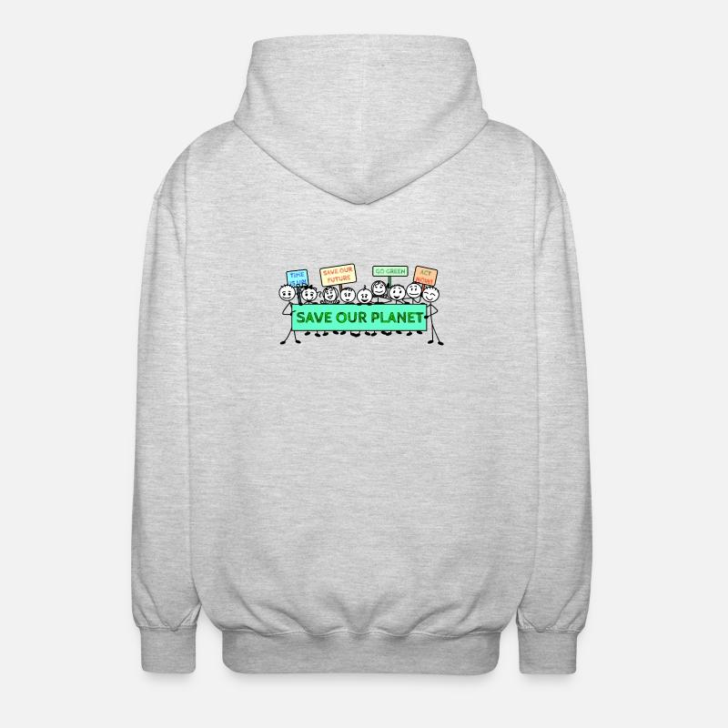 Protest logo climate change - Unisex Hooded Jacket - light heather grey