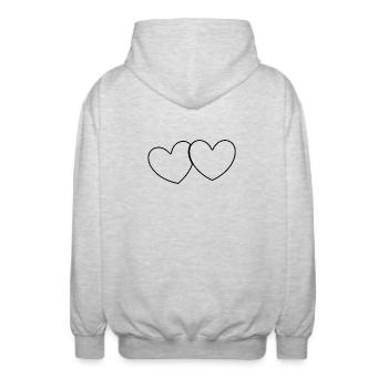 Schwarzes Herz Geschenk - Unisex Kapuzenjacke - Hellgrau meliert - Hinten - AI Model Male 185 light (185cm)