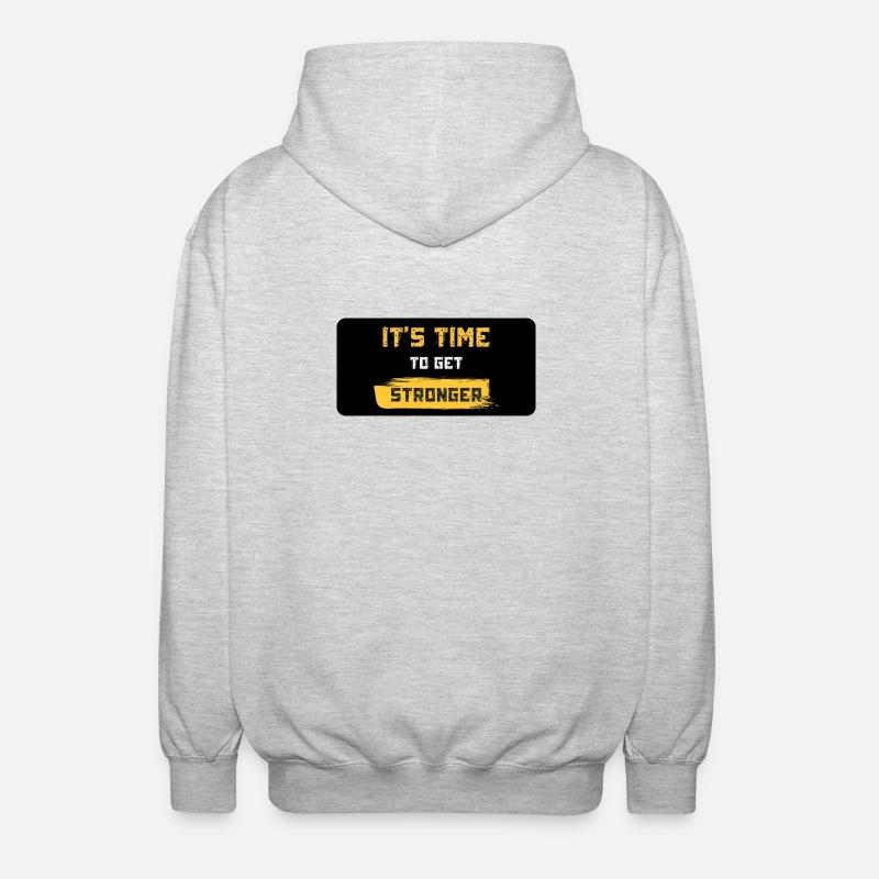 It's Time to Get Stronger - Unisex Hooded Jacket - light heather grey