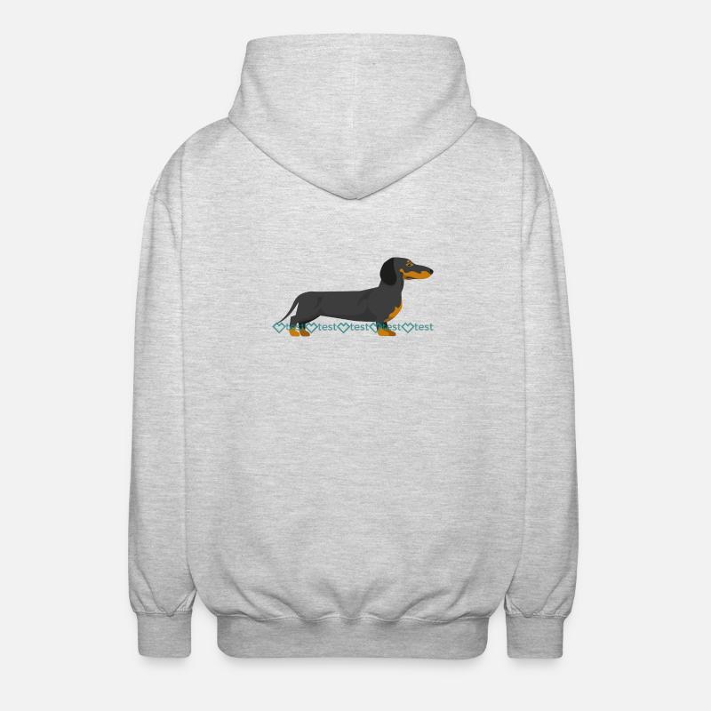 Dackel Silhouette mit Wasserzeichen Muster - Unisex Kapuzenjacke - Hellgrau meliert