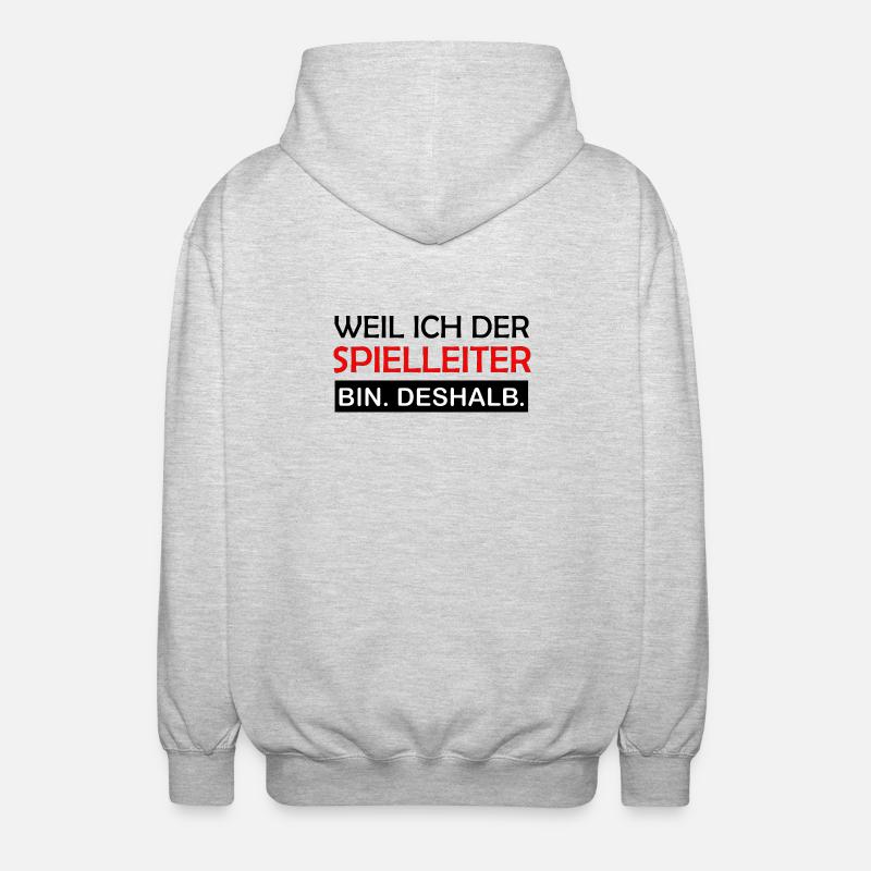Because I'm the game master, that's why role-playing - Unisex Hooded Jacket - light heather grey