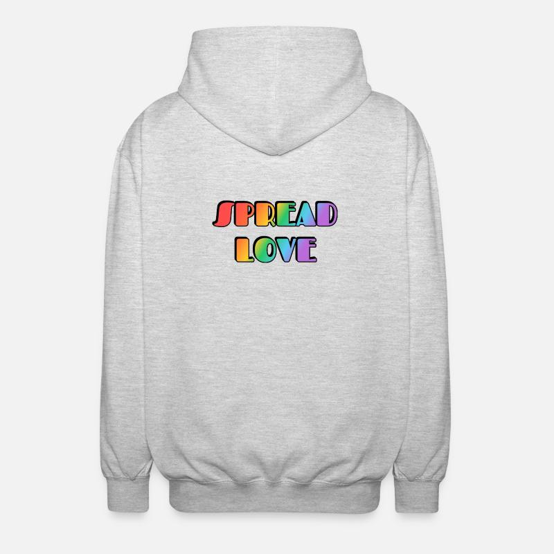 Spread Love Rainbow Typography - Unisex Hooded Jacket - light heather grey