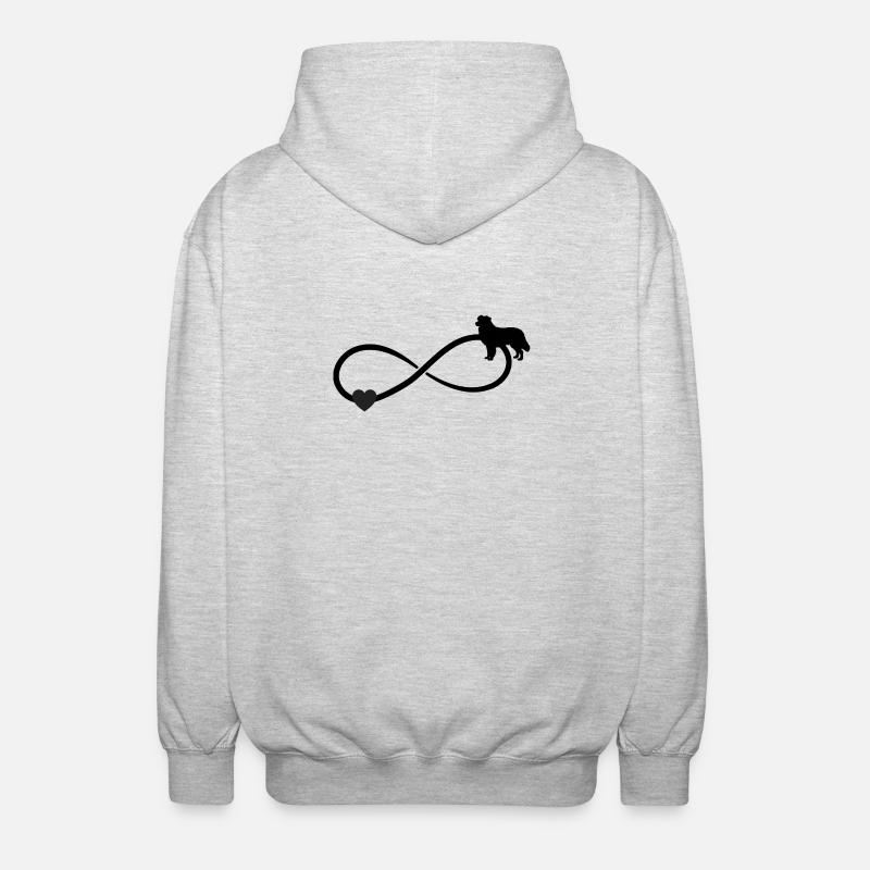 Cœur du Berger Australien Infini - Veste à capuche unisexe - gris clair chiné