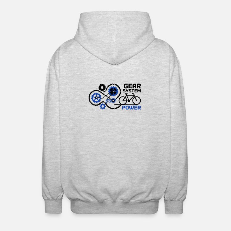  Geniales Gear System Fahrrad Nerd - Unisex Kapuzenjacke - Hellgrau meliert