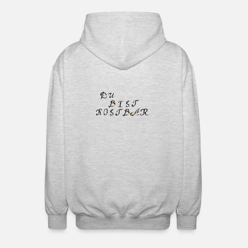 du bist kostbar - Unisex Kapuzenjacke - Hellgrau meliert