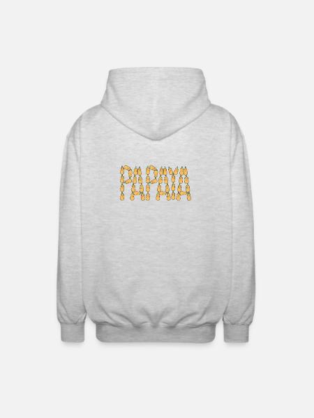 Papaya typography - Unisex Hooded Jacket - light heather grey