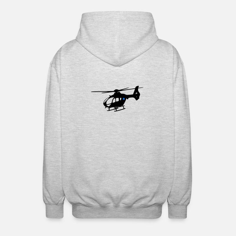 Notarzthubschrauber - Unisex Kapuzenjacke - Hellgrau meliert