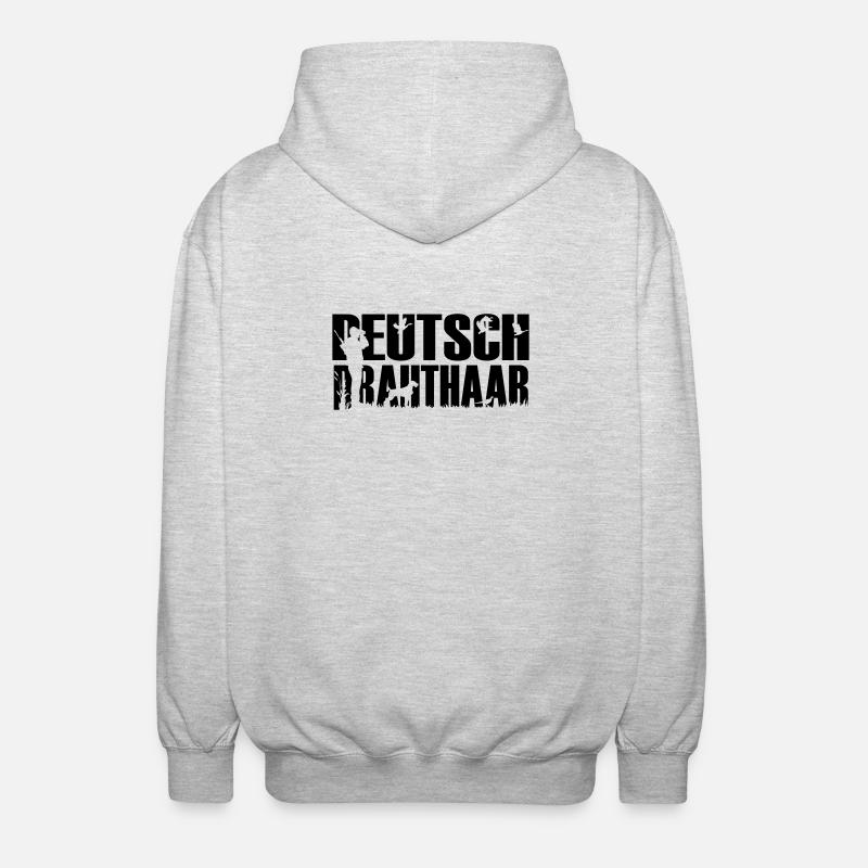 Jagdhund Deutsch Drahthaar - Unisex Kapuzenjacke - Hellgrau meliert