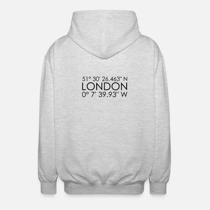 Coordonnées de Londres - Veste à capuche unisexe - gris clair chiné