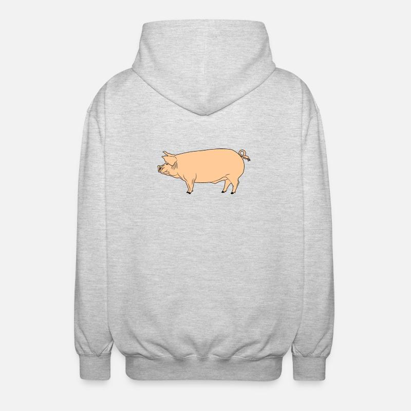 Cochon rose - Veste à capuche unisexe - gris clair chiné