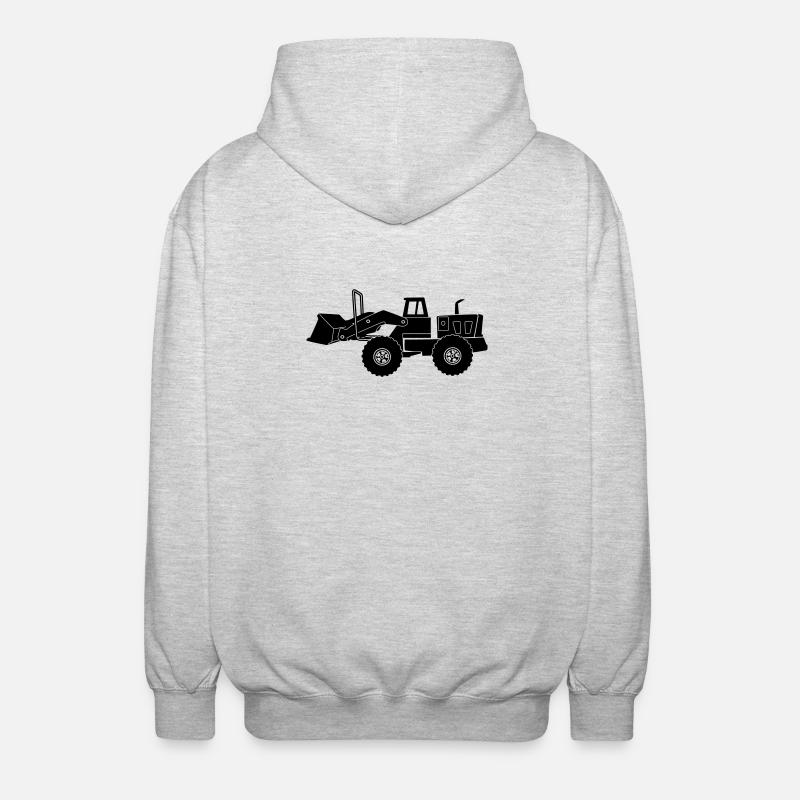 Transparenter Bulldozer - Unisex Kapuzenjacke - Hellgrau meliert