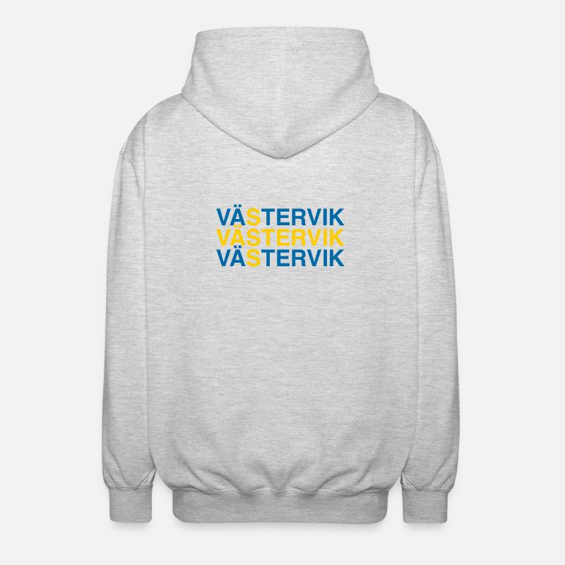 VÄSTERVIK Suède Sverige Suède Drapeau - Veste à capuche unisexe - gris clair chiné