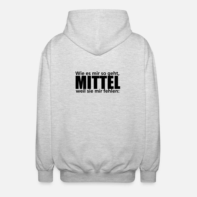 Mittel - Unisex Kapuzenjacke - Hellgrau meliert