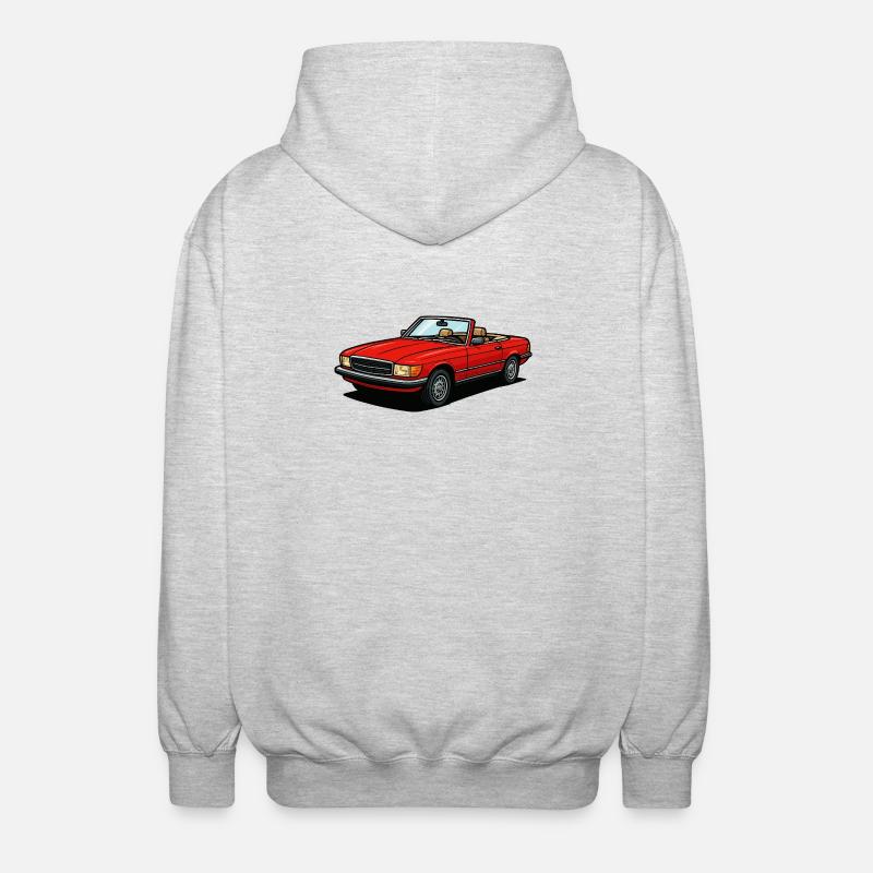 Rotes Cabrio Offenes Dach - Unisex Kapuzenjacke - Hellgrau meliert