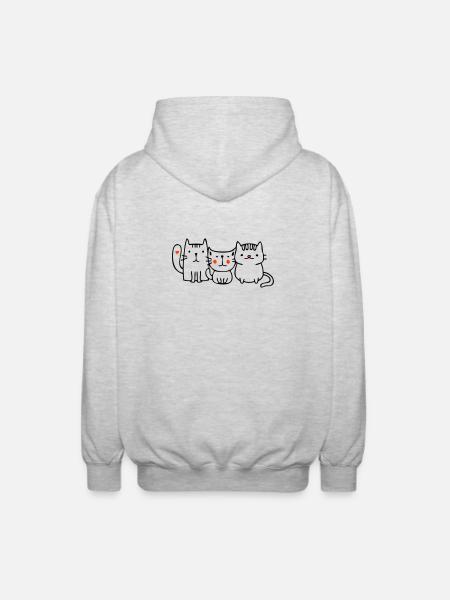 Trois petits chats - Veste à capuche unisexe - gris clair chiné