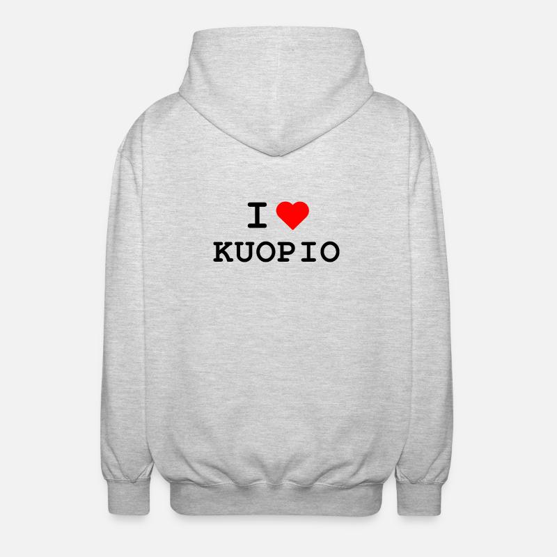 Ich liebe Kuopio - J’aime Kuopio - Veste à capuche unisexe - gris clair chiné