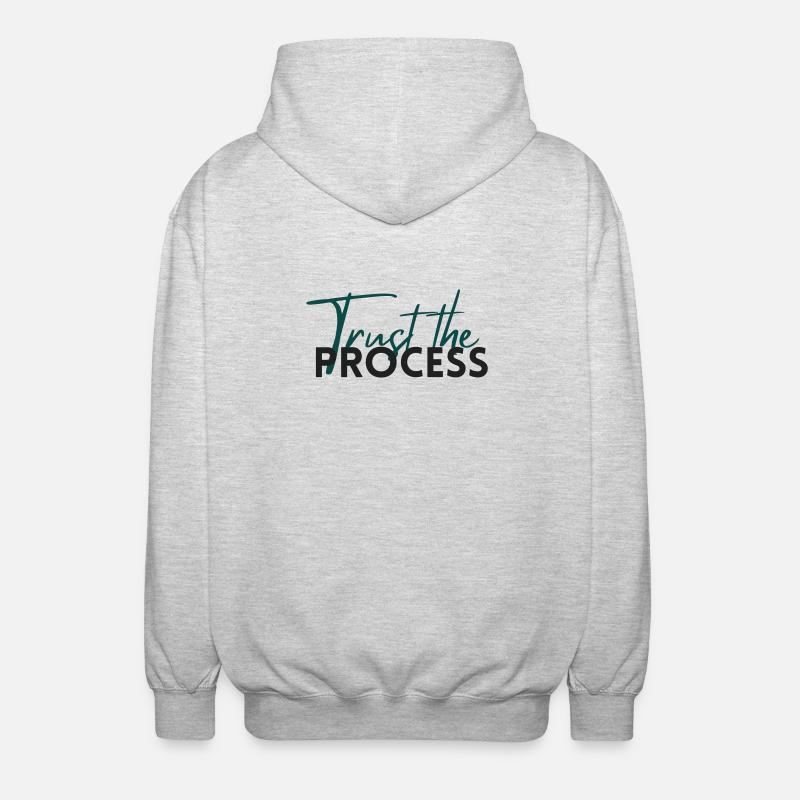 Trust The Process - Motivation Statement - Unisex Kapuzenjacke - Hellgrau meliert