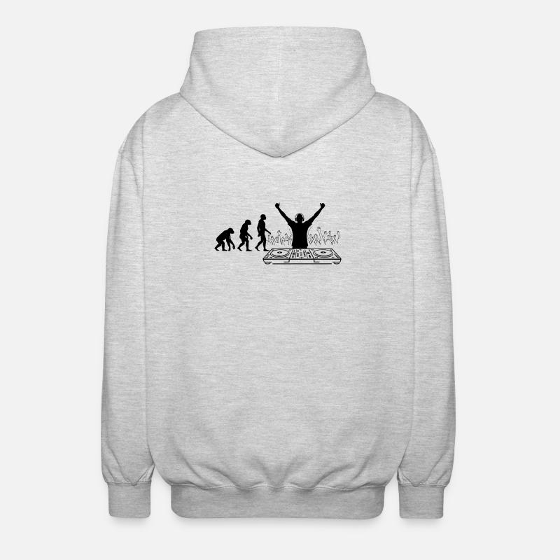 Évolution vers DJ Humor Fun - Veste à capuche unisexe - gris clair chiné