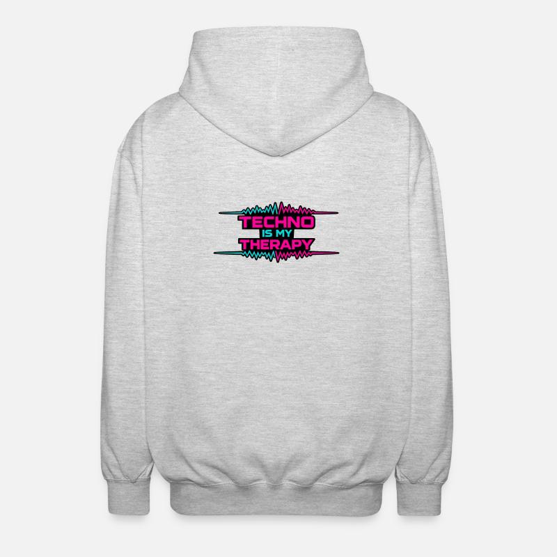 Techno Therapy Neon Pulse - Unisex Hooded Jacket - light heather grey