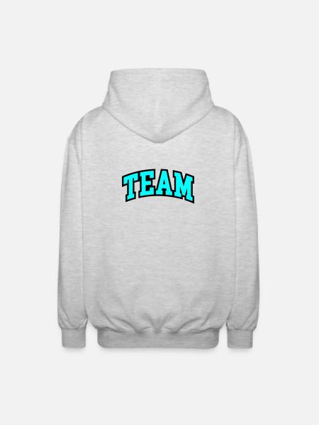 Team lettering - Unisex Hooded Jacket - light heather grey