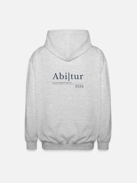 Abitur 2026 - Unisex Kapuzenjacke - Hellgrau meliert