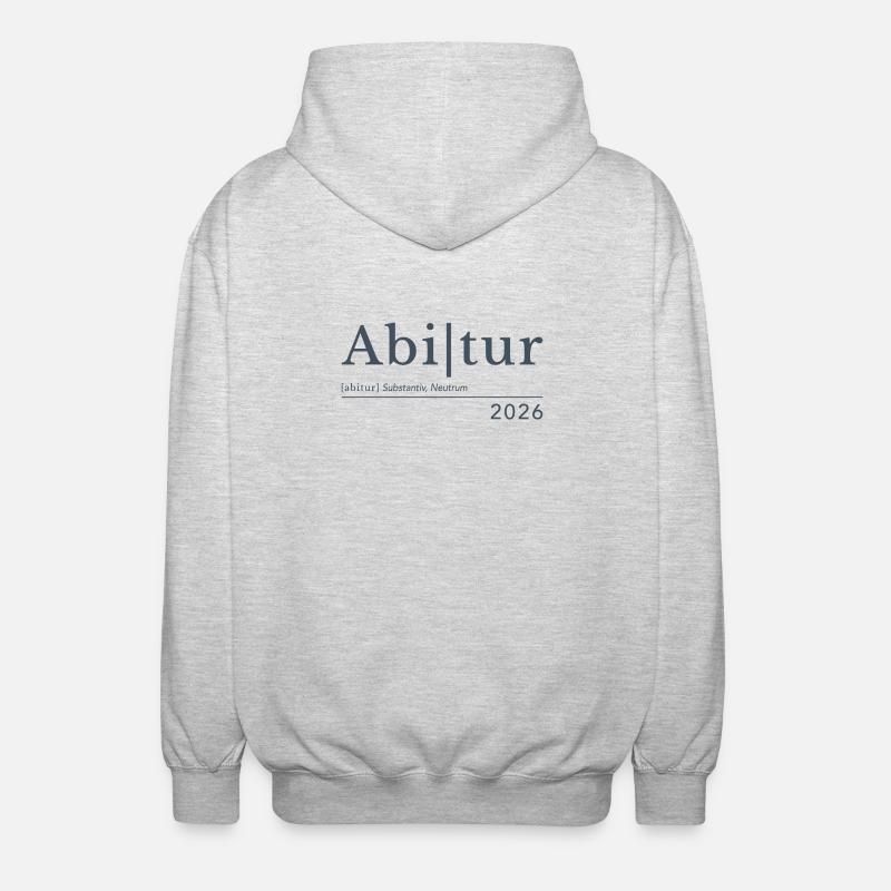 Abitur 2026 - Unisex Kapuzenjacke - Hellgrau meliert