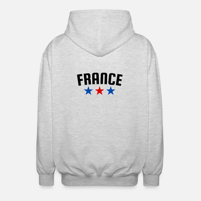 France Three Star Design B - Unisex Hooded Jacket - light heather grey