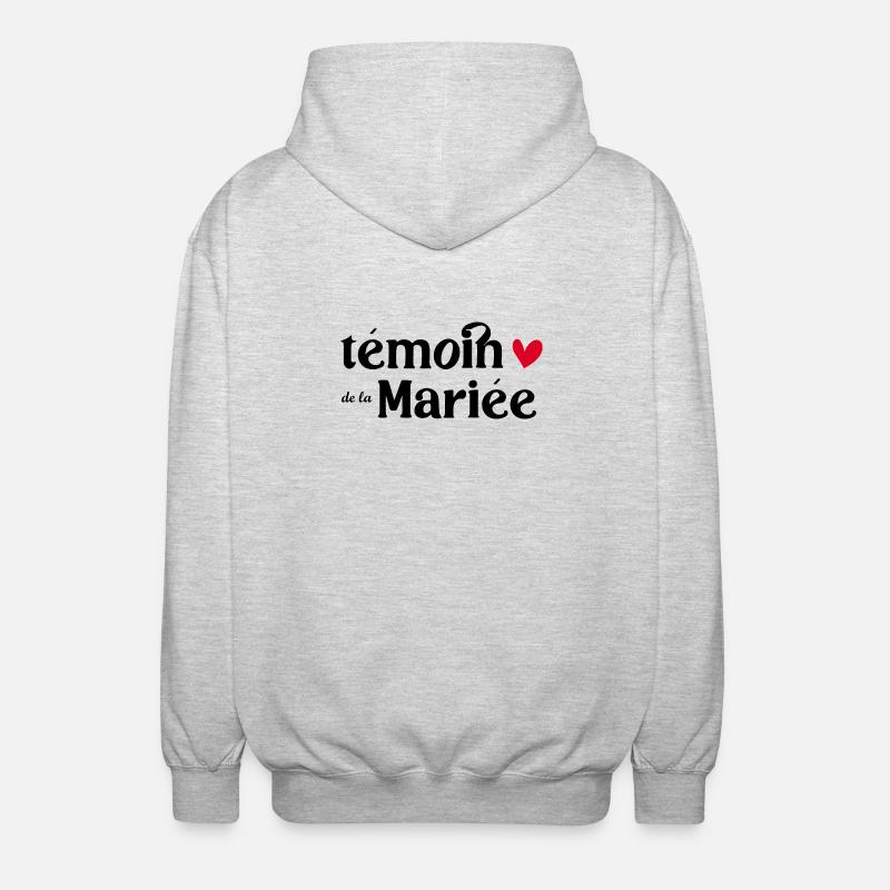 Témoin de la mariée  Cadeau - Veste à capuche unisexe - gris clair chiné
