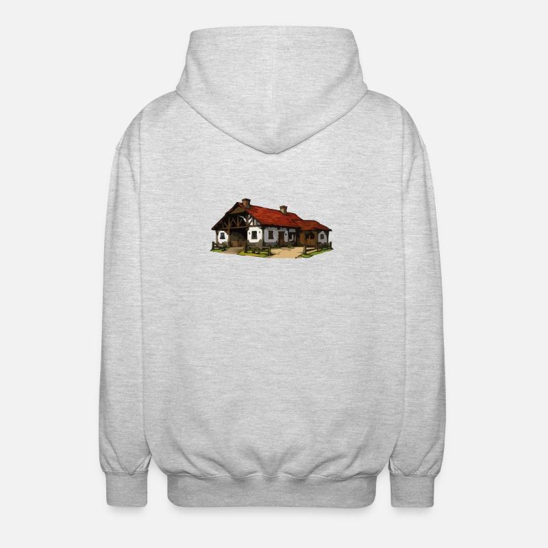 Rustic farm - Unisex Hooded Jacket - light heather grey