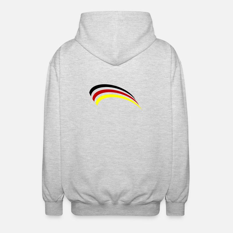 Germany Flag Design - Unisex Hooded Jacket - light heather grey