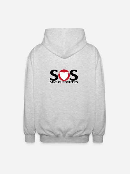 Sos staffies - 131 - Unisex Hooded Jacket - light heather grey