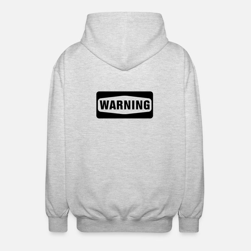 Warning - Unisex Hooded Jacket - light heather grey
