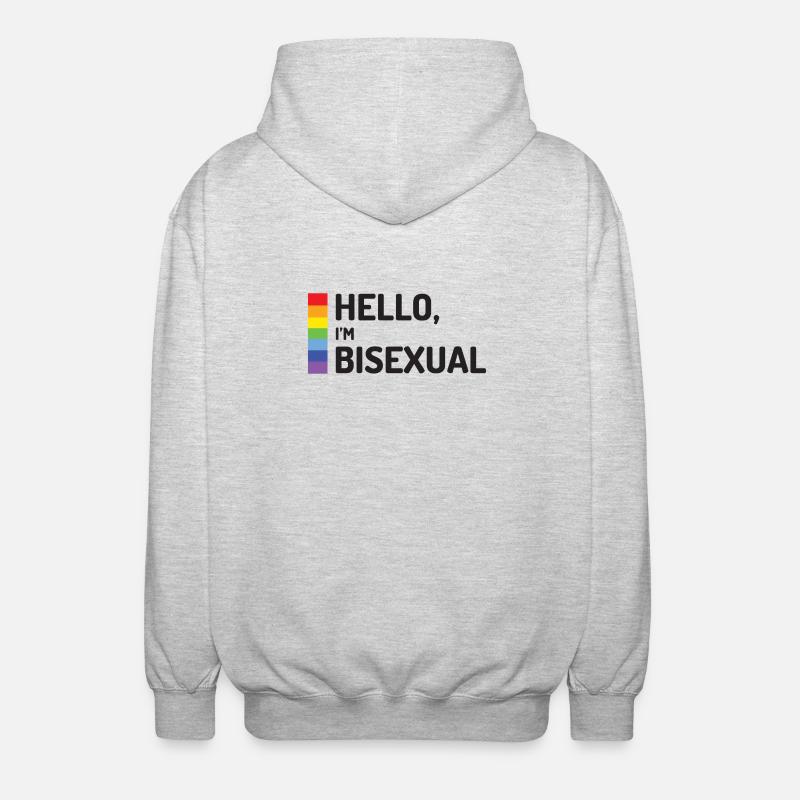 Hallo, ich bin bisexuell - Unisex Kapuzenjacke - Hellgrau meliert