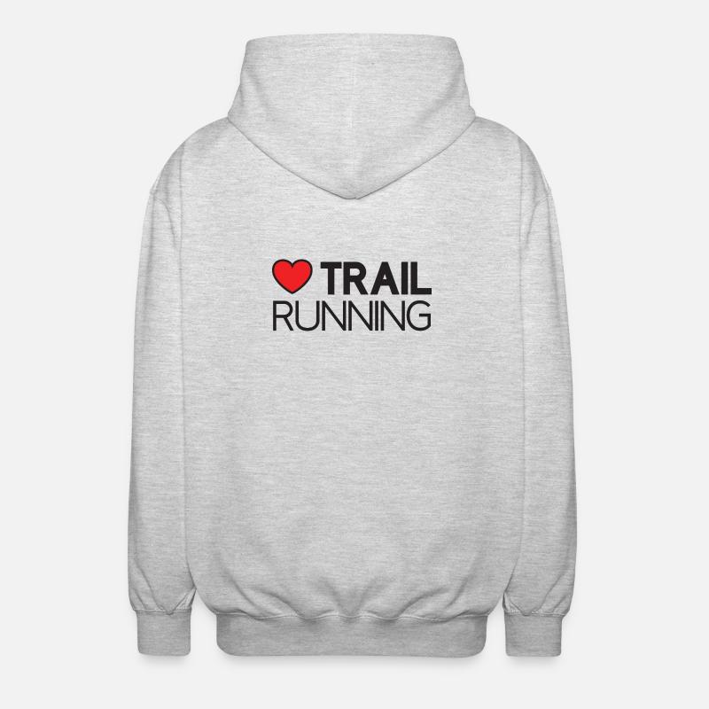 J’adore le trail running - Veste à capuche unisexe - gris clair chiné