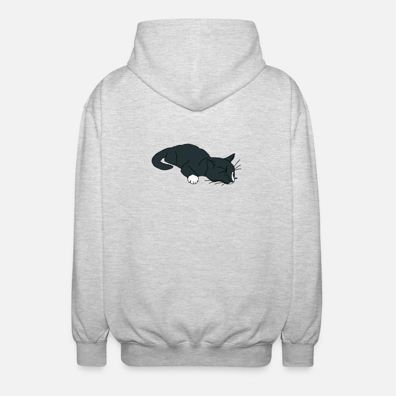 Sleeping Cat - Unisex Hooded Jacket - light heather grey