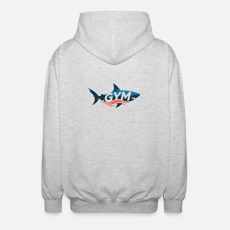 Emblème de l’Aqua Shark Gym - Veste à capuche unisexe - gris clair chiné