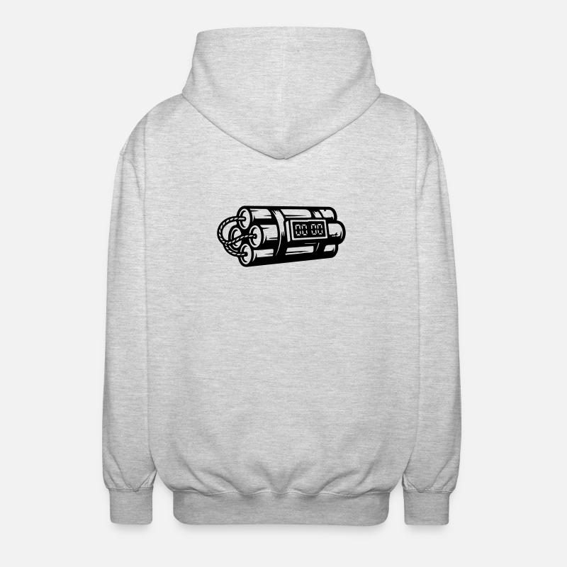 Time Bomb Explosive Dynamite - Unisex Hooded Jacket - light heather grey