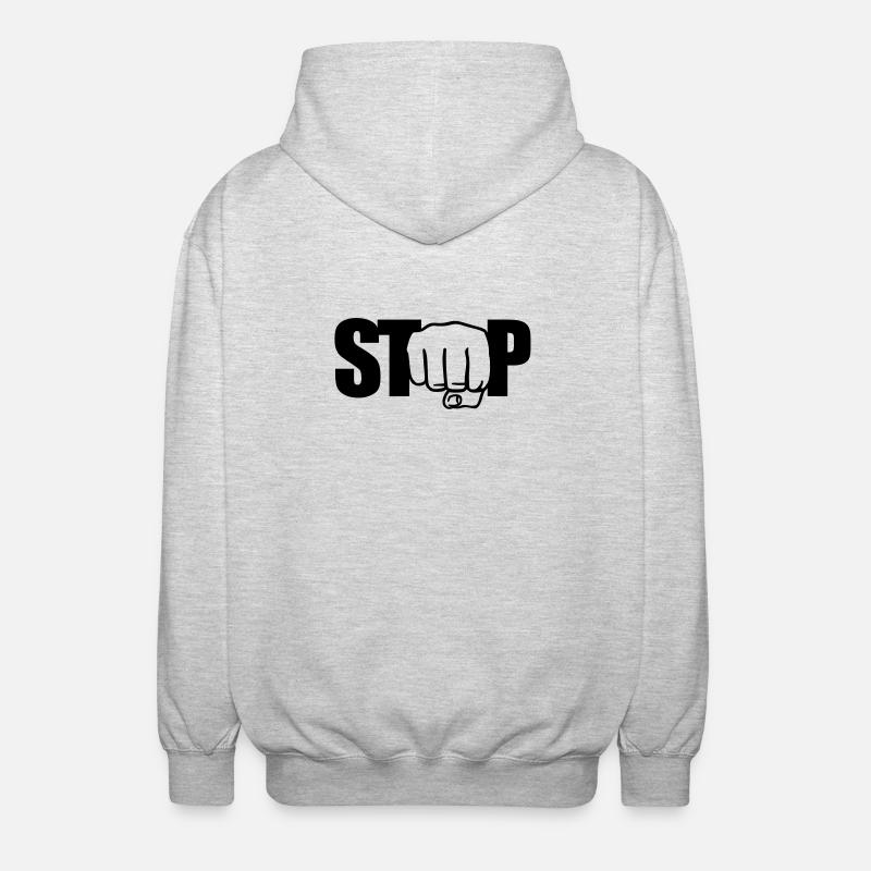 Stop | Faust | Fist - Veste à capuche unisexe - gris clair chiné