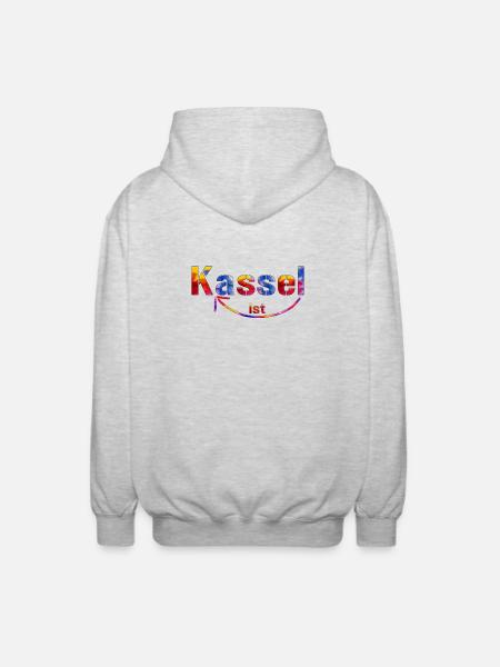 Kassel is great - Unisex Hooded Jacket - light heather grey