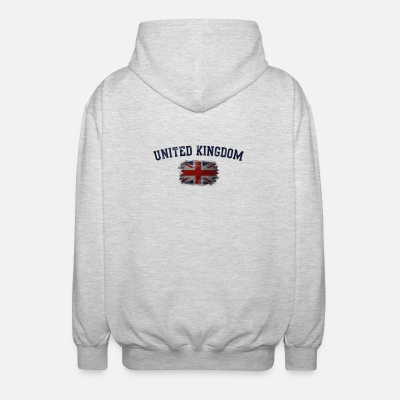 Drapeau du Royaume-Uni - Veste à capuche unisexe - gris clair chiné