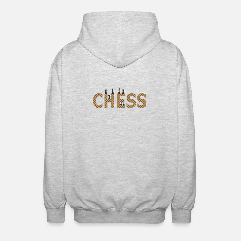 Echecs à la silhouette contrastée - Veste à capuche unisexe - gris clair chiné