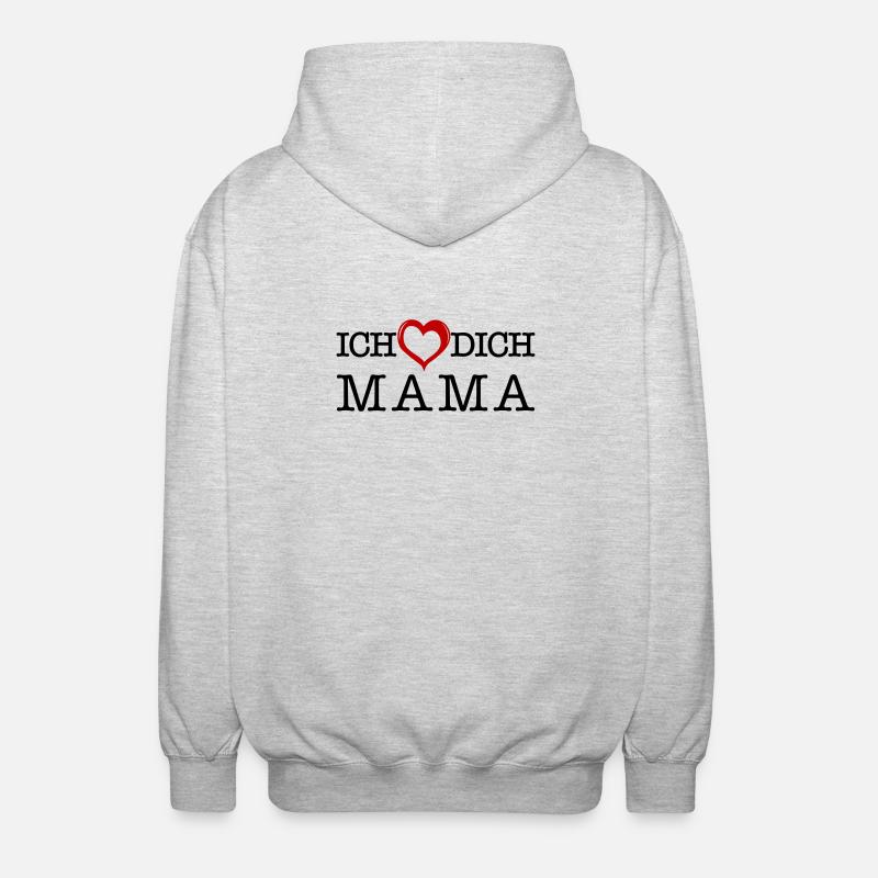 Ich lieb dich Mama - Unisex Kapuzenjacke - Hellgrau meliert