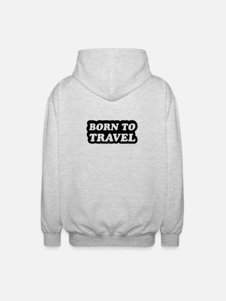 born to travel - Unisex Hooded Jacket - light heather grey