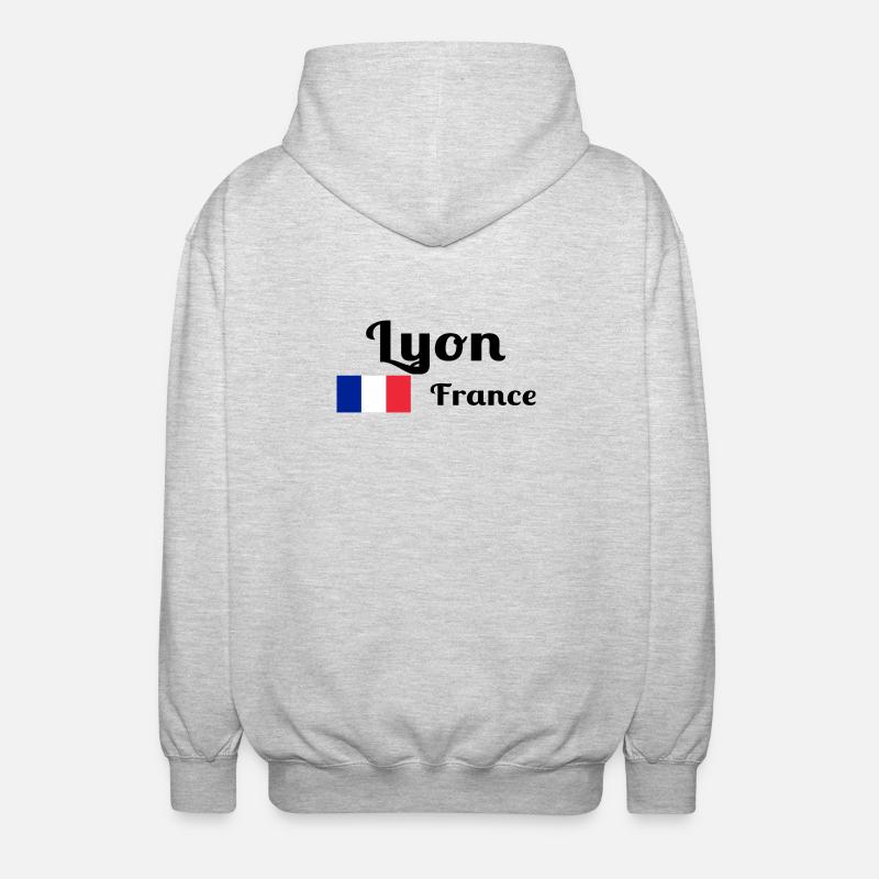 Lyon Frankreich - Stilvolle Drucke - Unisex Kapuzenjacke - Hellgrau meliert