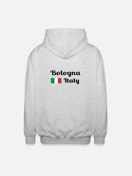 Bologna Italy - Stylish prints - Unisex Hooded Jacket - light heather grey