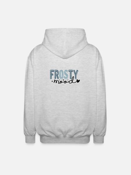Frosty Text in Icy Style - Unisex Hooded Jacket - light heather grey