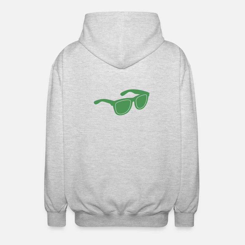 Lunettes de soleil vertes Graphique - Veste à capuche unisexe - gris clair chiné