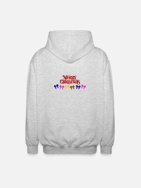 Frohe Weihnachten Bogenparade - Unisex Kapuzenjacke - Hellgrau meliert