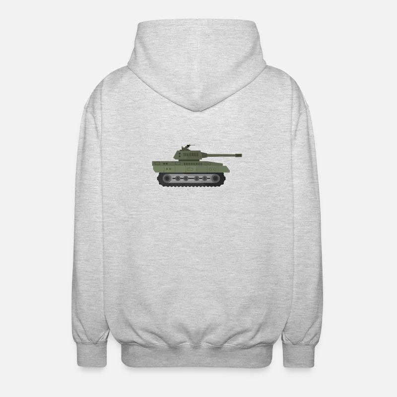 Militärpanzer - Unisex Kapuzenjacke - Hellgrau meliert